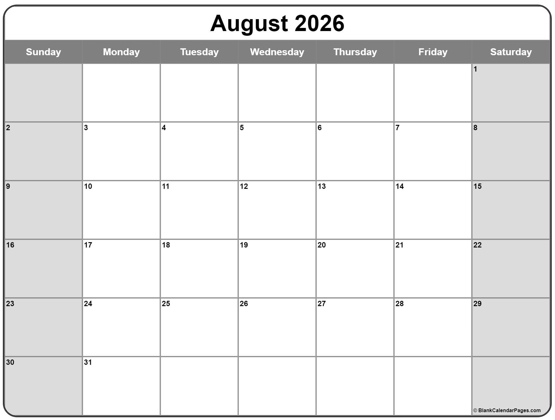 August 2022 Calendar Free Printable Calendar