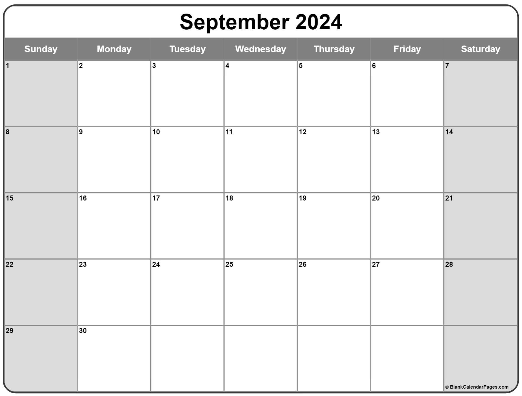 September 2024 calendar free printable calendar