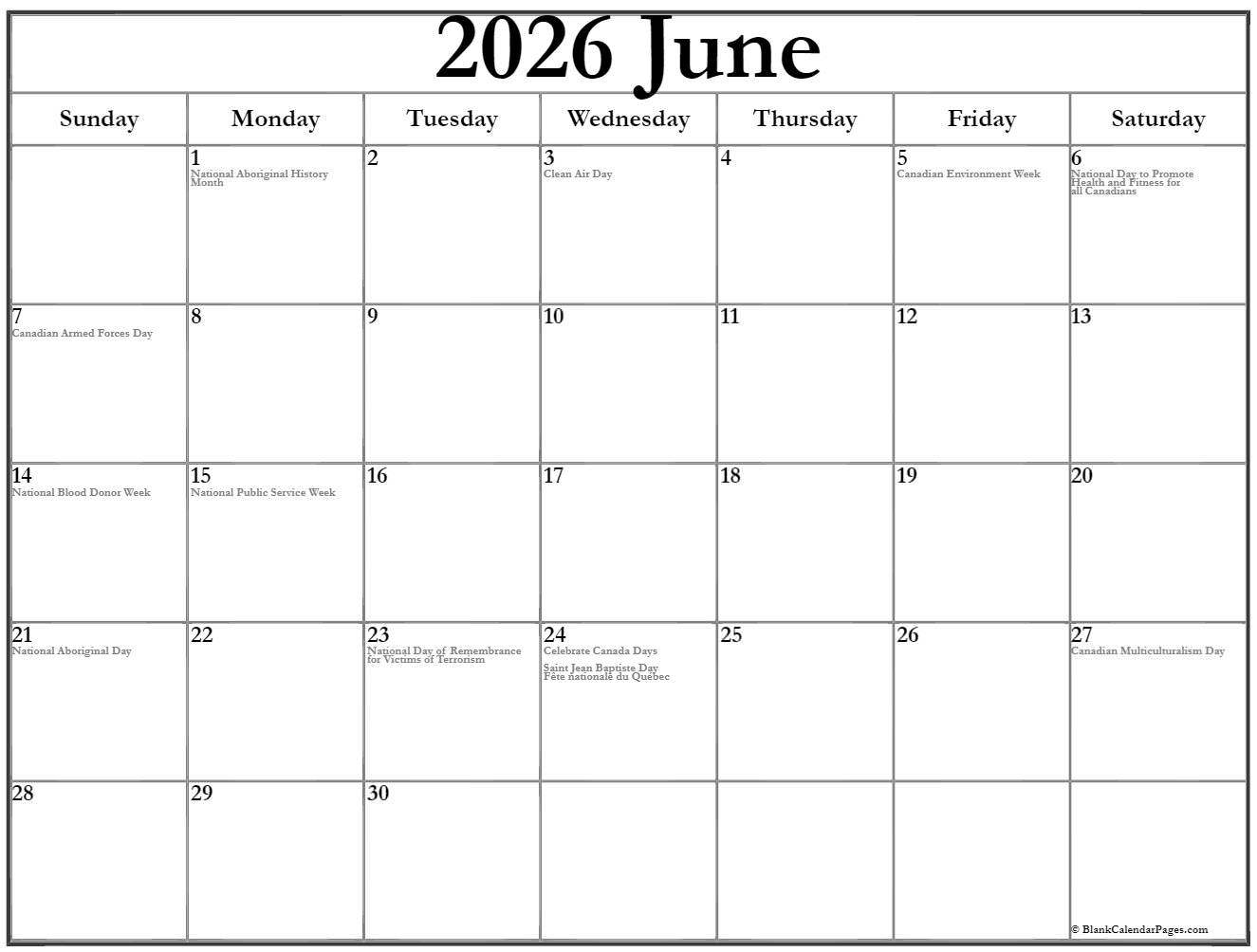 June 2023 With Holidays Calendar June 2023 With Holidays Calendar