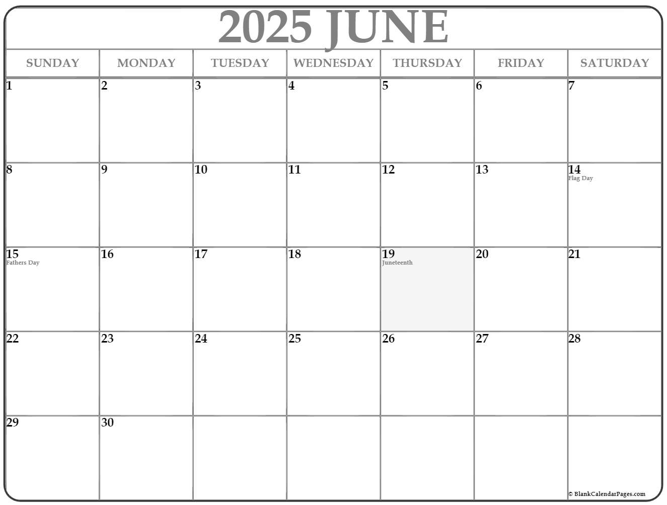 June 2023 With Holidays Calendar