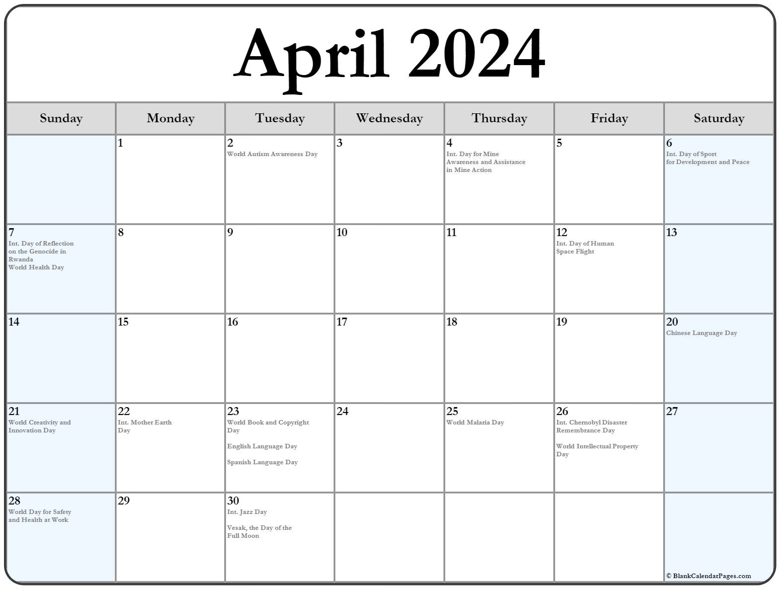 april 2022 calendar with holidays