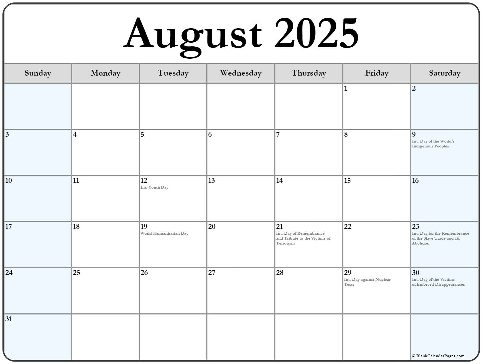 august 2022 calendar with holidays