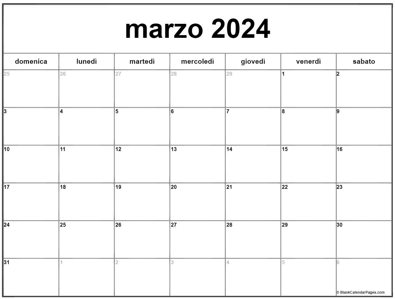 Marzo 2024 Calendario Gratis Italiano Calendario Marzo 3784