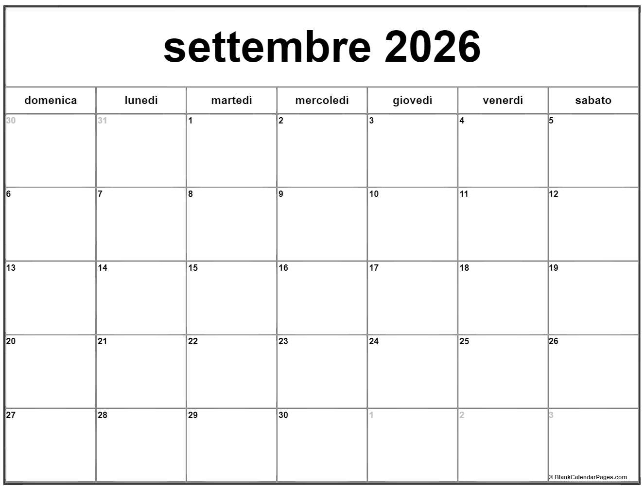 Settembre 2026 Calendario Gratis Italiano Calendario Settembre Settembre 2026 Calendario Gratis Italiano Calendario Settembre