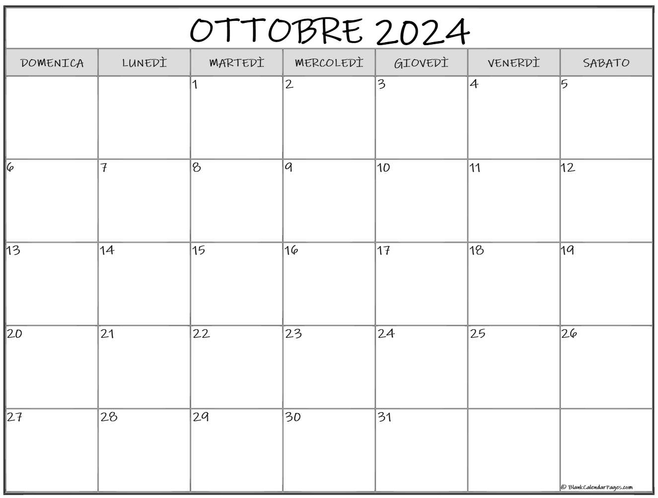 Ottobre 2022 Calendario Gratis Italiano Calendario Ottobre
