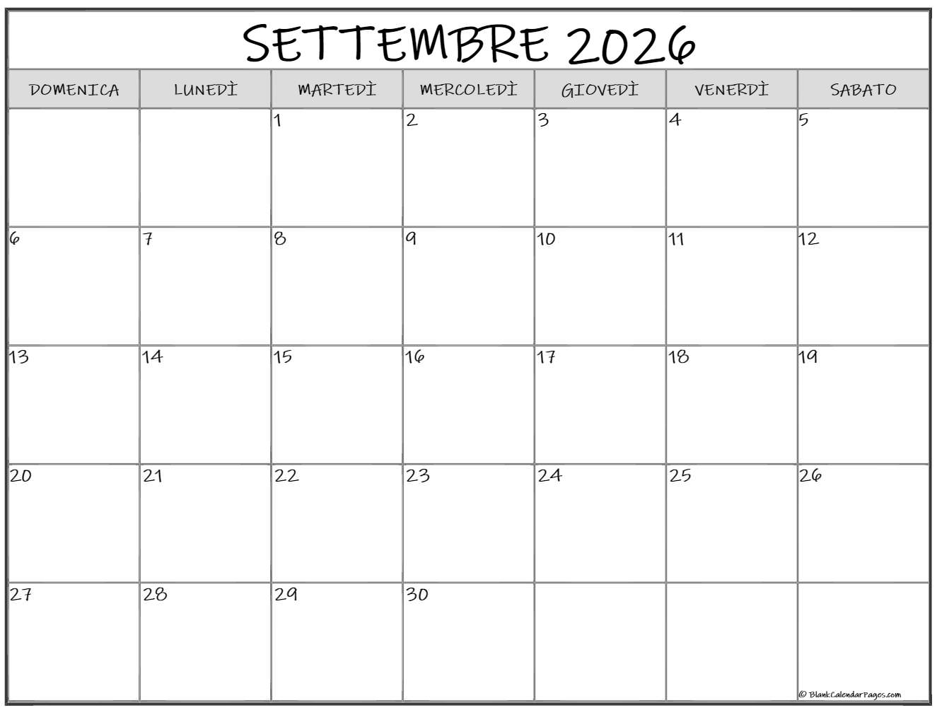 Settembre 2026 Calendario Gratis Italiano Calendario Settembre Settembre 2026 Calendario Gratis Italiano Calendario Settembre
