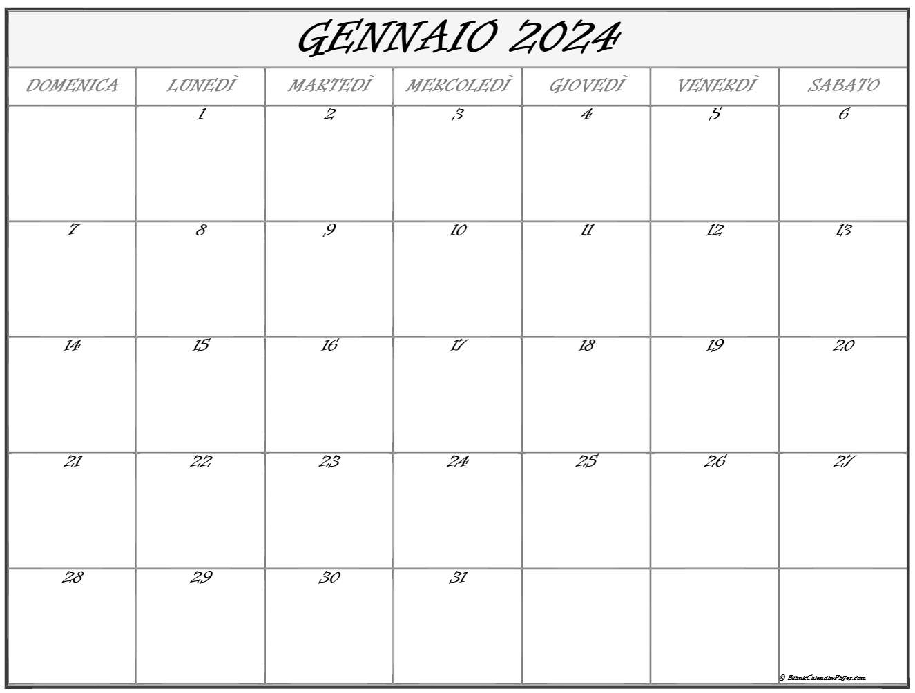 Calendario Gennaio 2024 New The Best List of Printable Calendar for