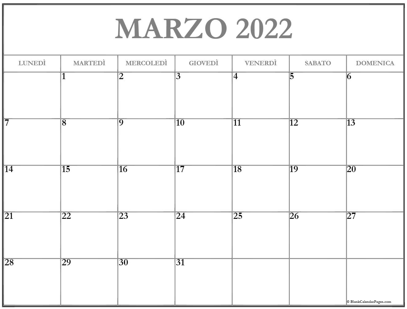 Marzo 2022 Calendario Gratis Italiano Calendario Marzo 6049