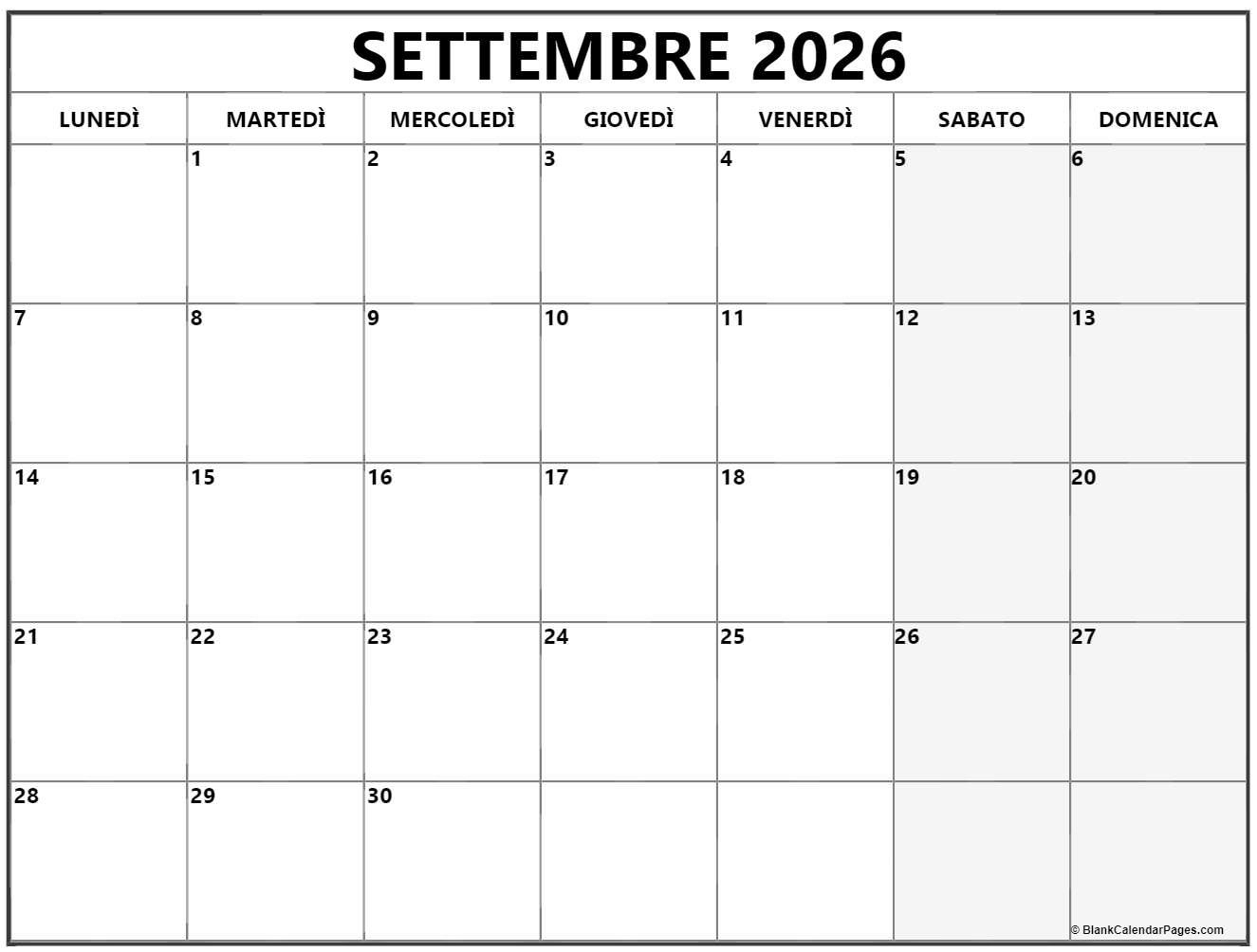 Settembre 2026 Calendario Gratis Italiano Calendario Settembre Settembre 2026 Calendario Gratis Italiano Calendario Settembre