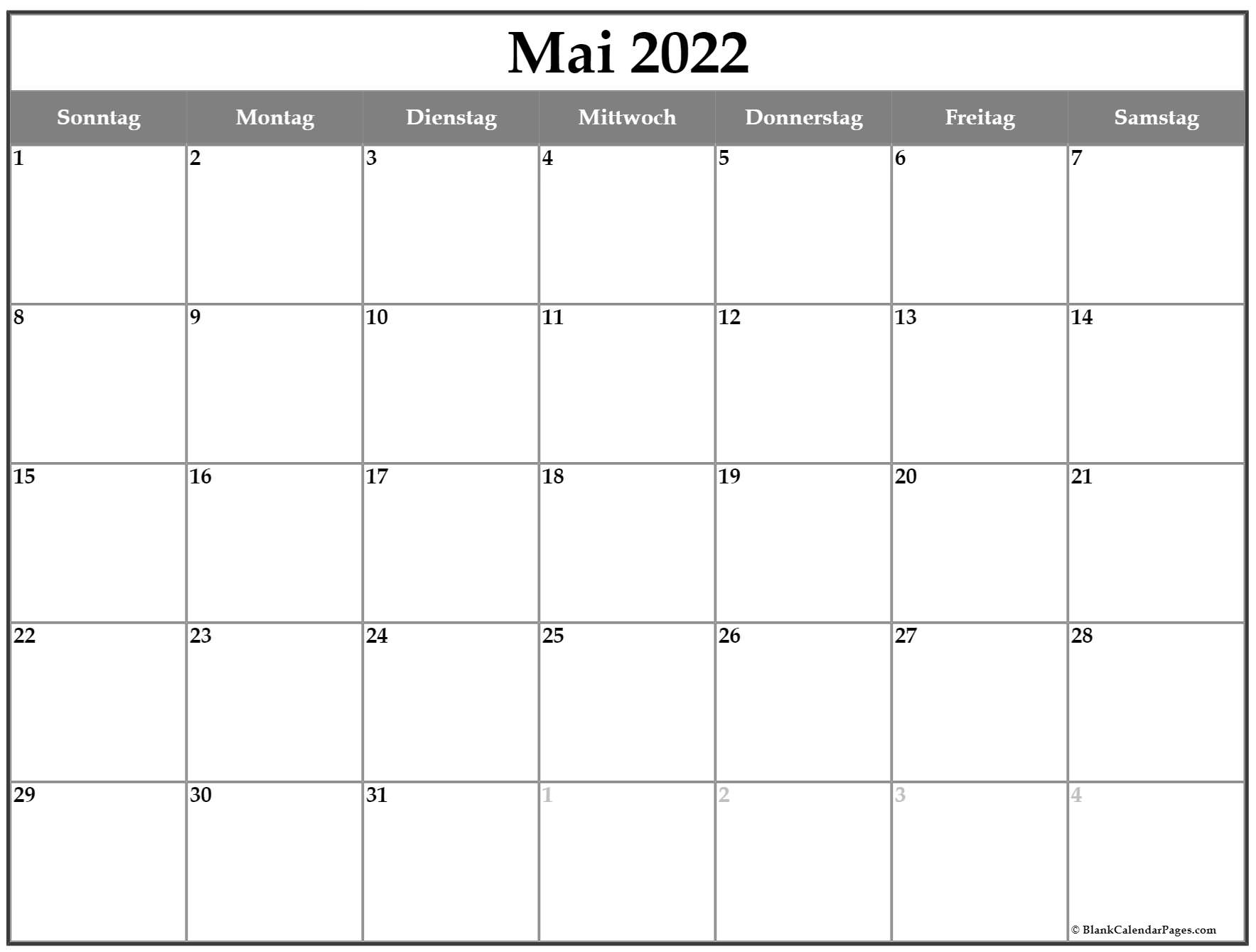  Mai  2022  kalender  auf Deutsch kalender  2022 