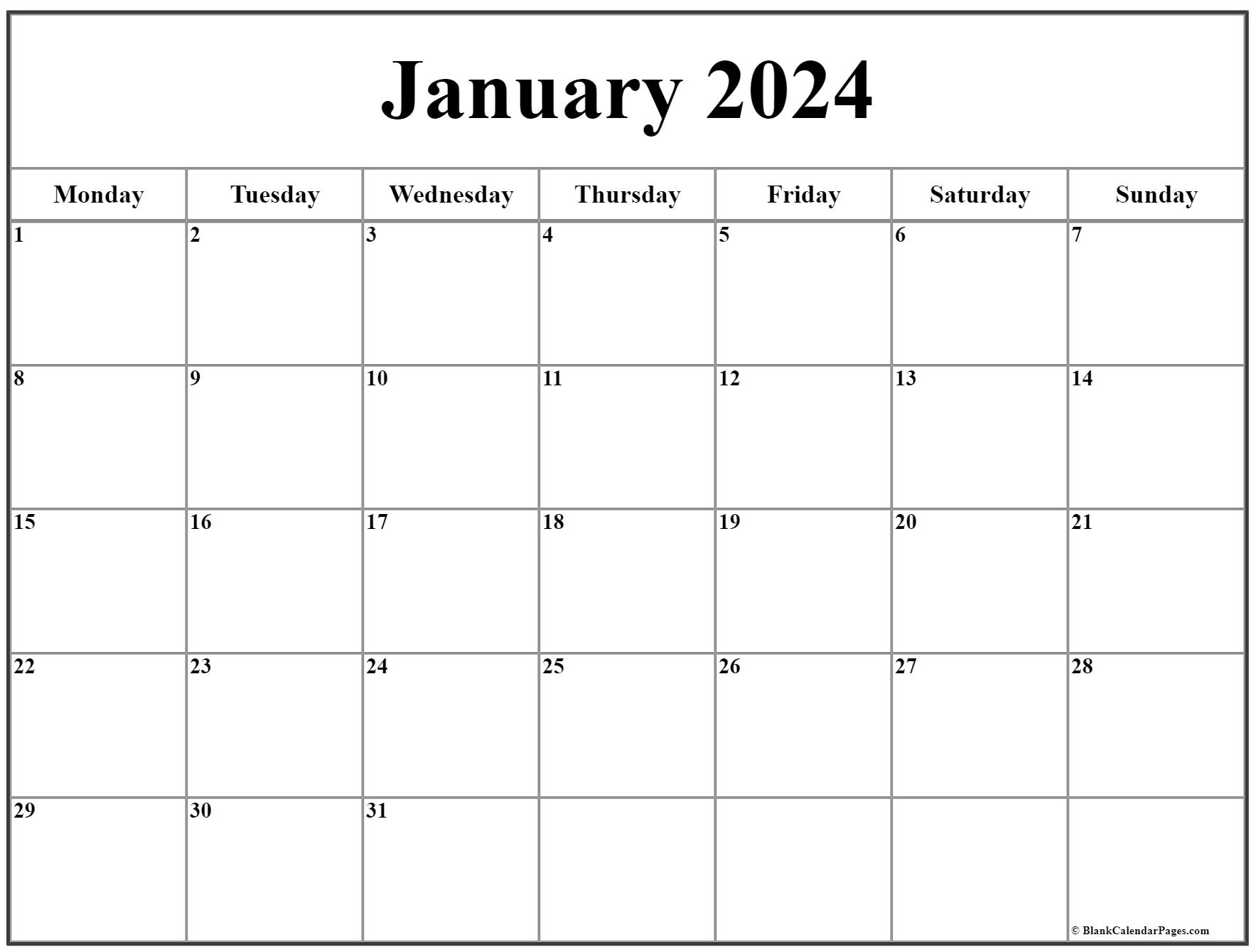 Jan 2024 Calendar Printable Cool The Best List of January 2024