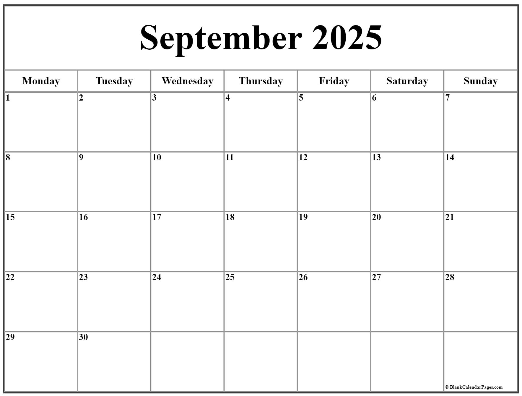 September 2023 Monday Calendar Monday To Sunday PELAJARAN