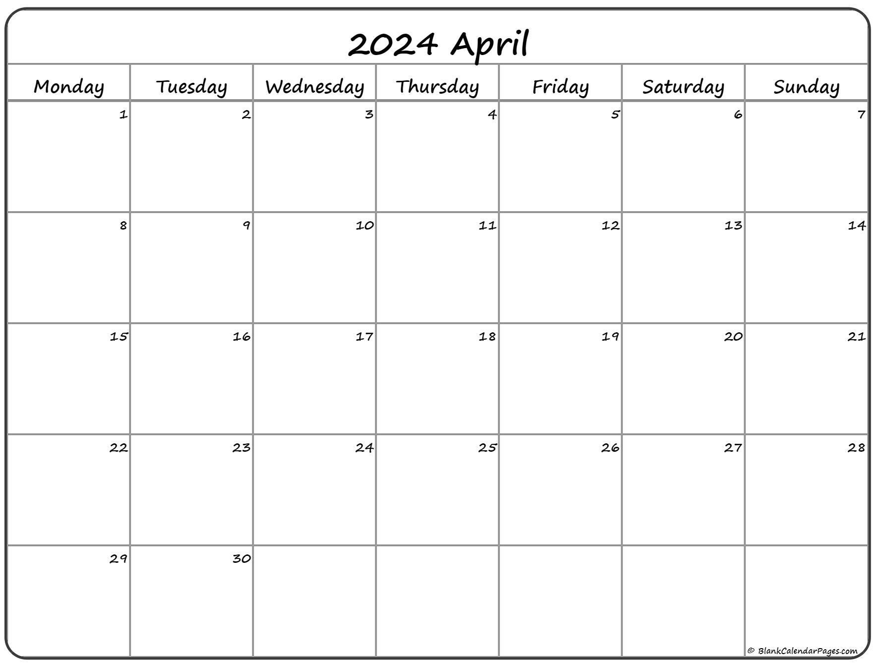 April 2024 Calendar Printable 60 Days Calendar 2024