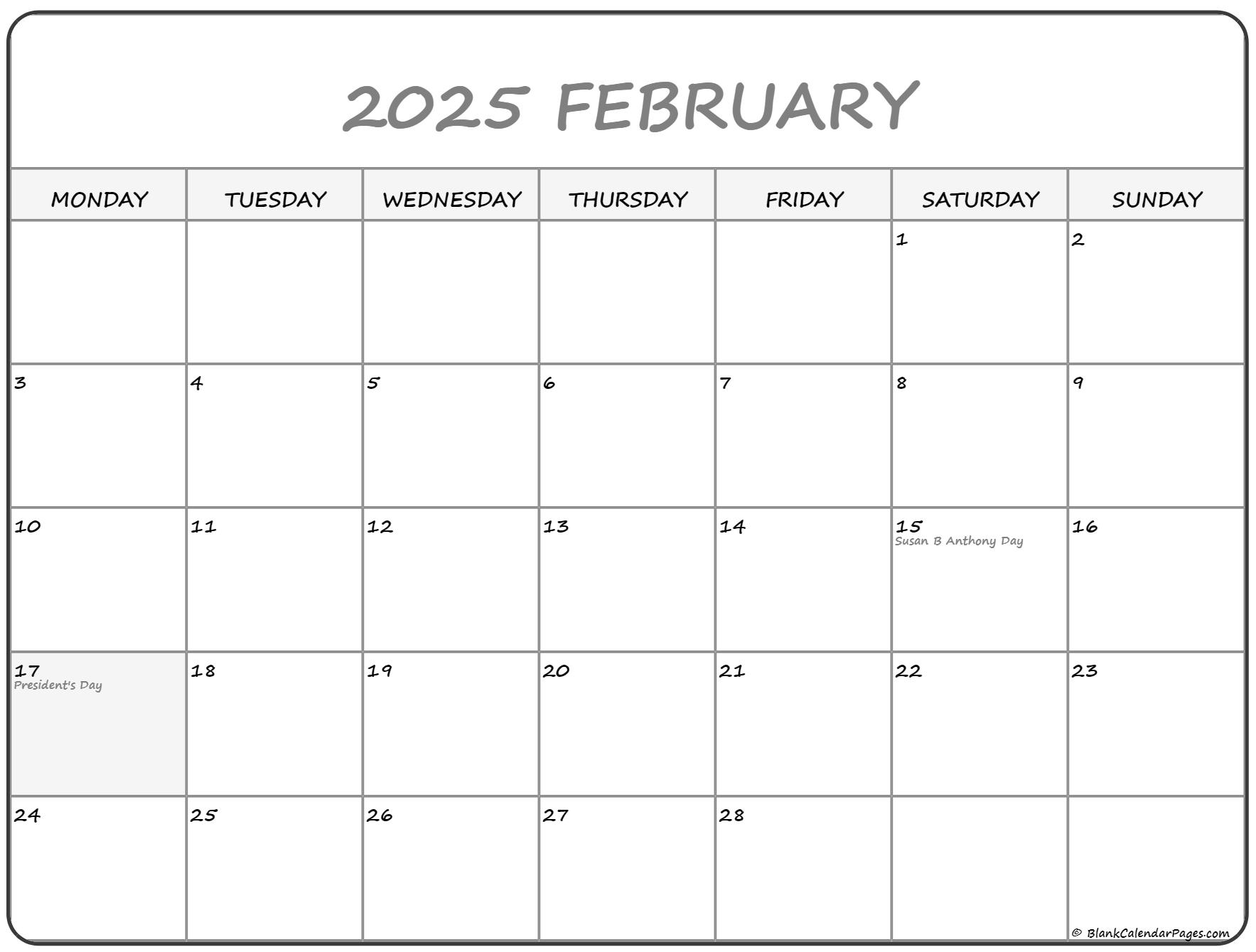 February 2023 Monday Calendar Monday To Sunday