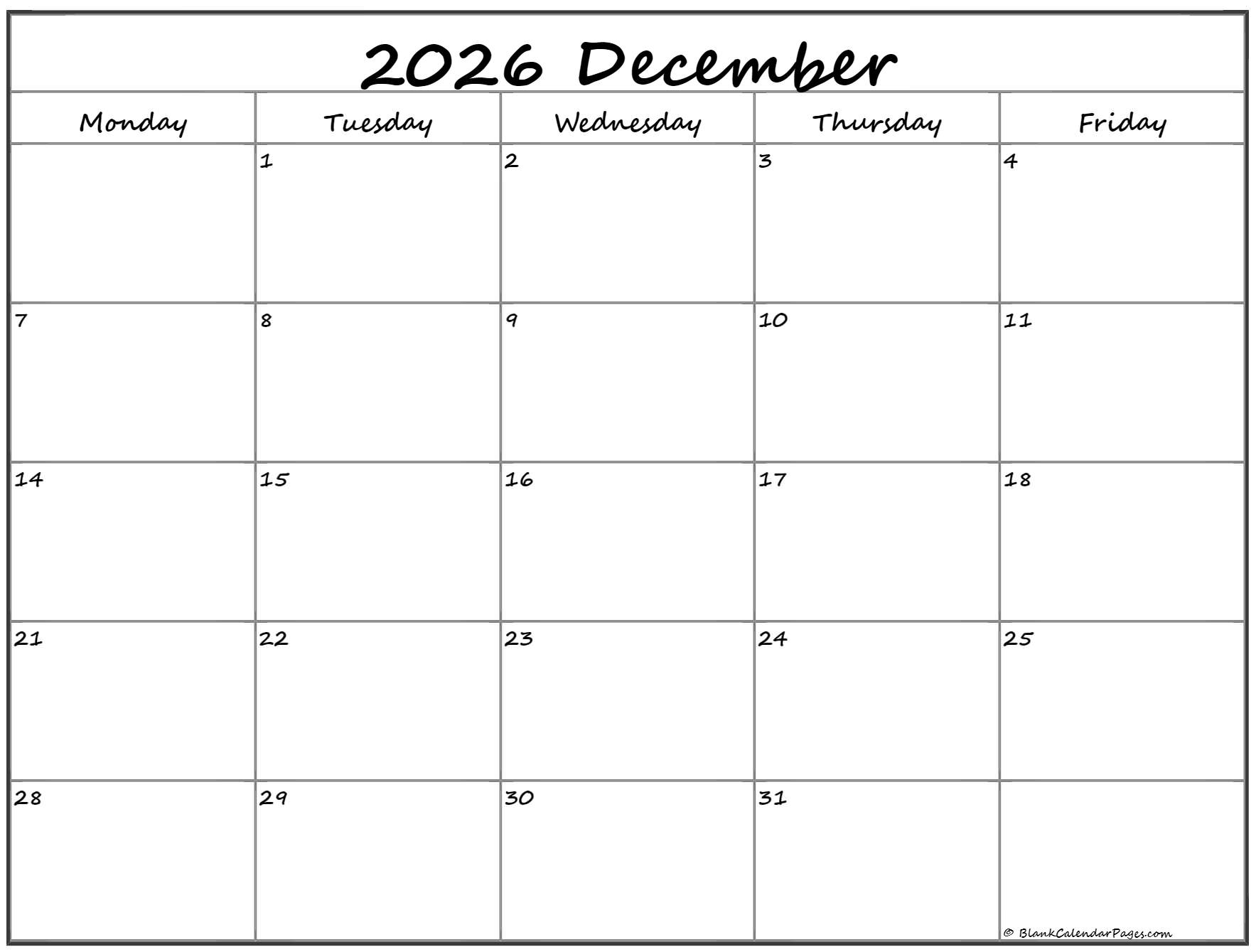 December 2022 Monday Calendar Monday To Sunday December 2022 Monday Calendar Monday To Sunday