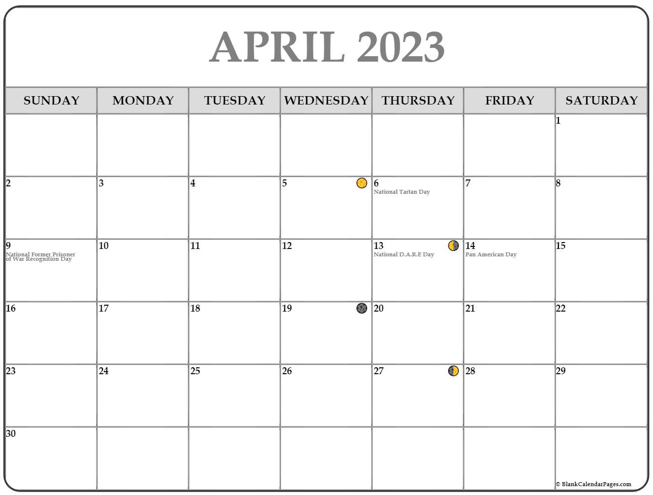 April 2023 Lunar Calendar Moon Phase Calendar   April 2023 Calendar Moon1 