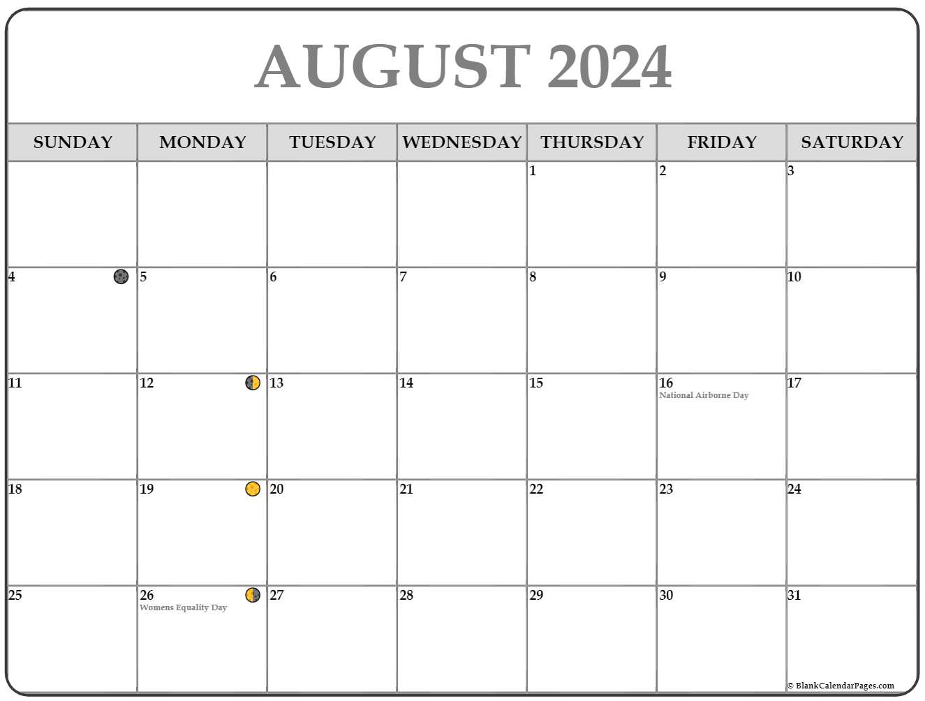 Moon Calendar August 2021 August 2021 Lunar Calendar | Moon Phase Calendar
