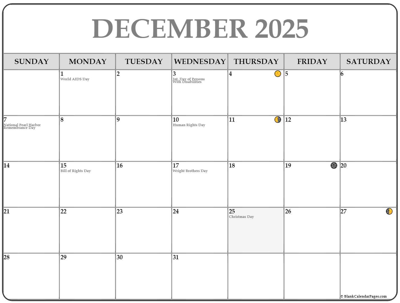 December 2021 Lunar Calendar Moon Phase Calendar