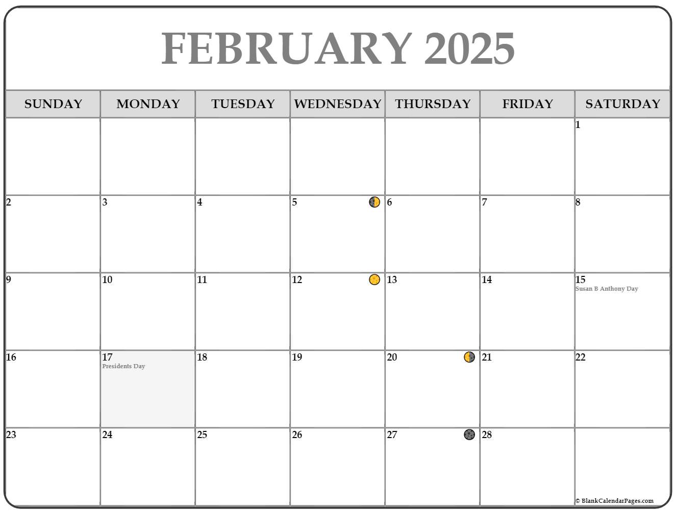 2025 February Calen2025 Moon Calendar Calendar Brear Willyt