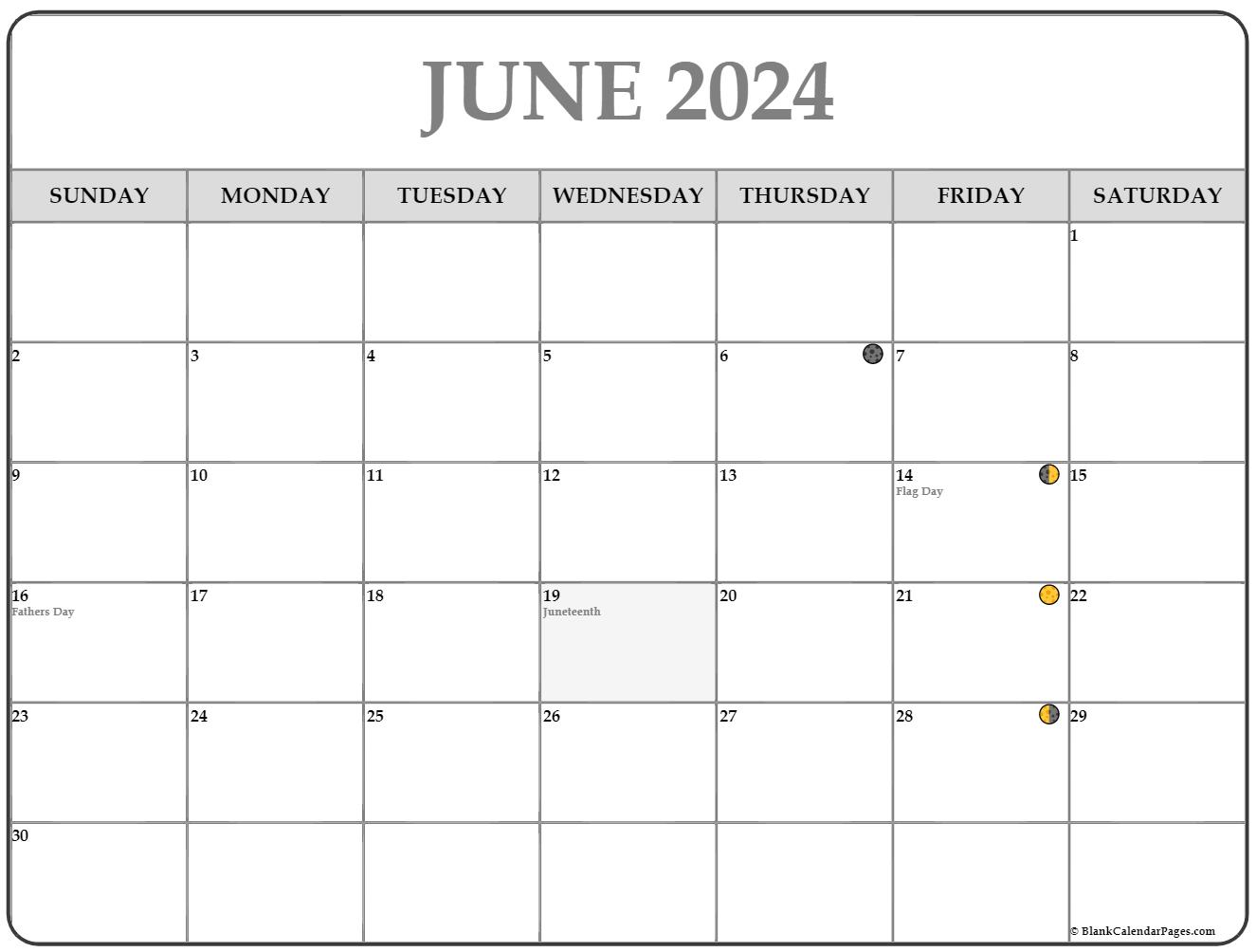 June 2024 Calendar Moon1 