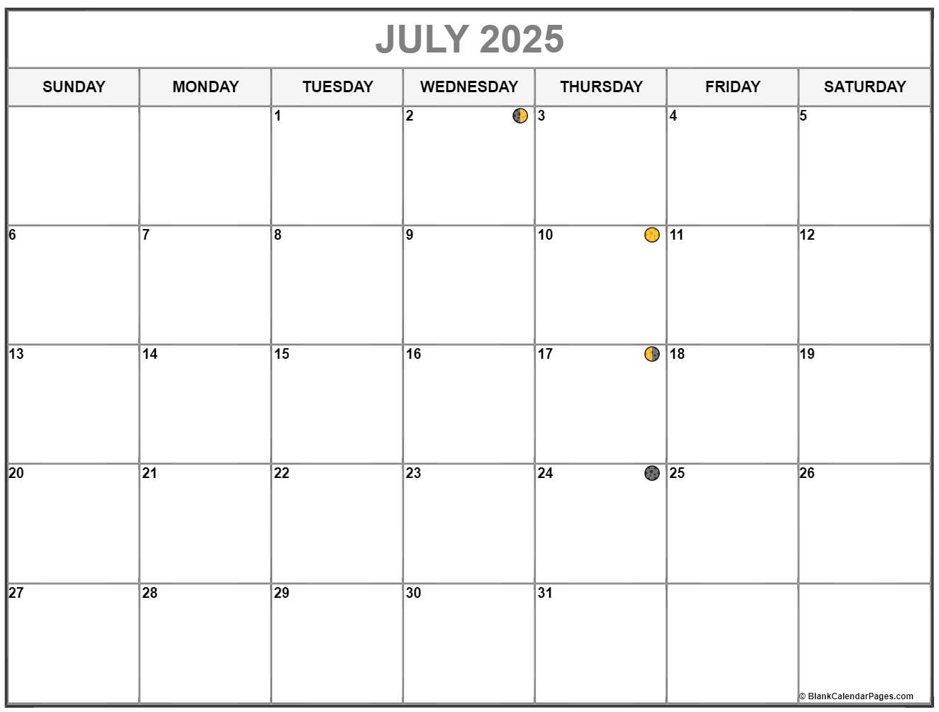 July 2022 Moon Calendar Printable Calendar 2023
