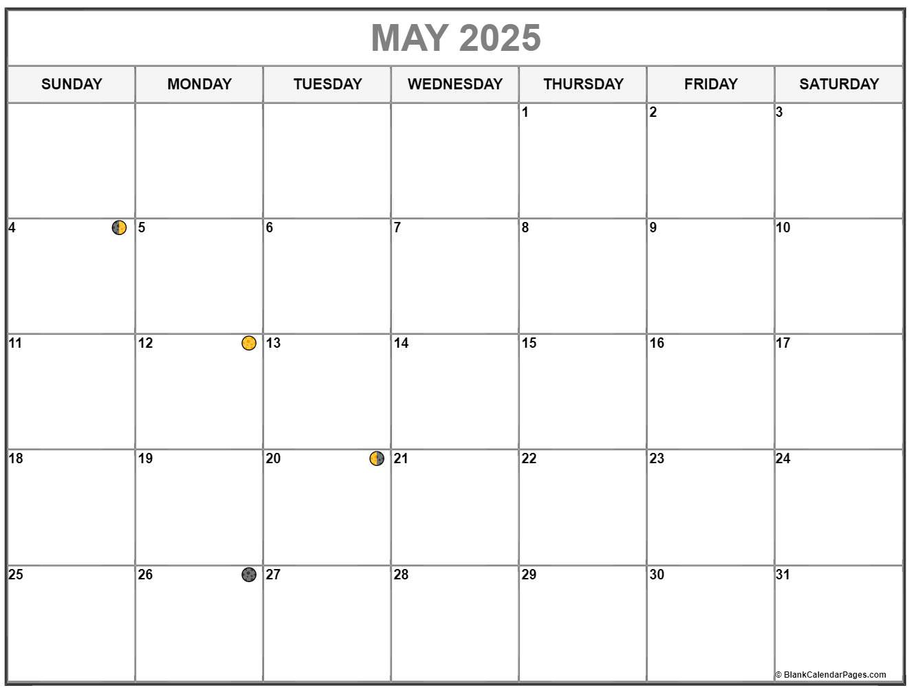 May 2022 Lunar Calendar | Moon Phase Calendar