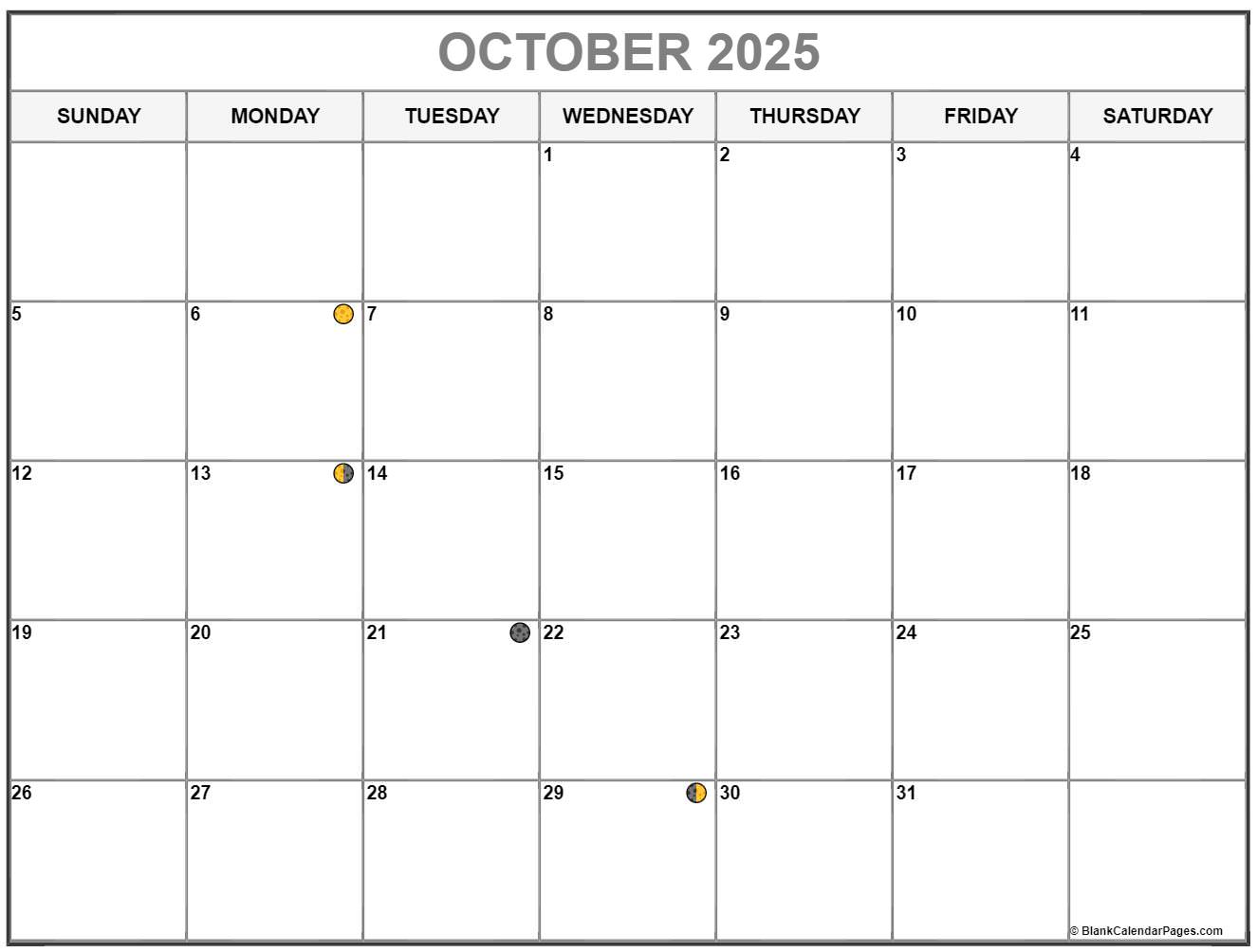 October 2022 Lunar Calendar Moon Phase Calendar