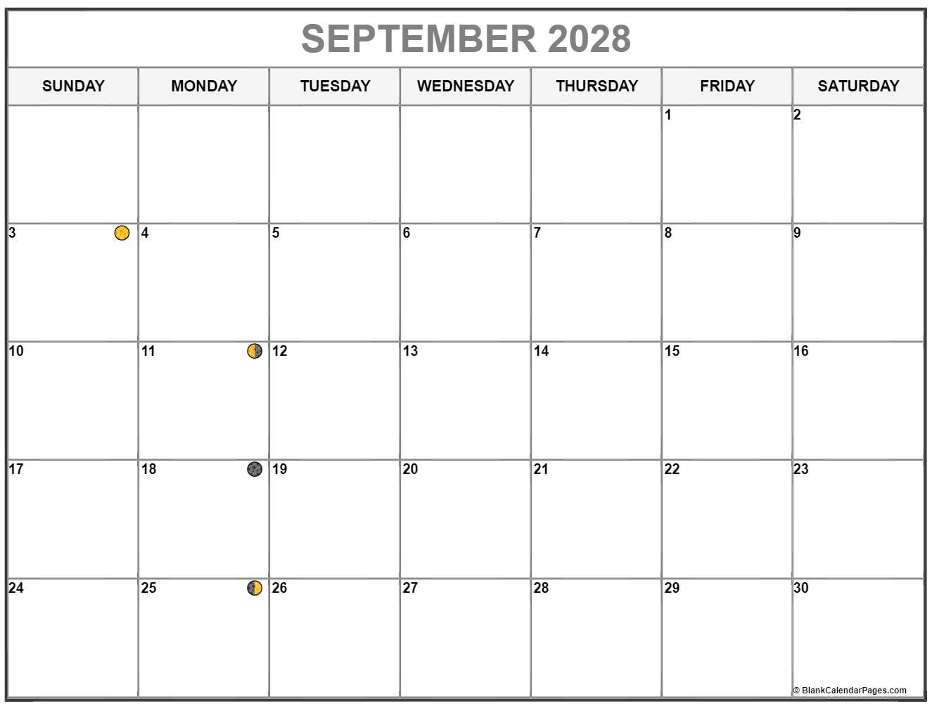 September 2028 lunar calendar