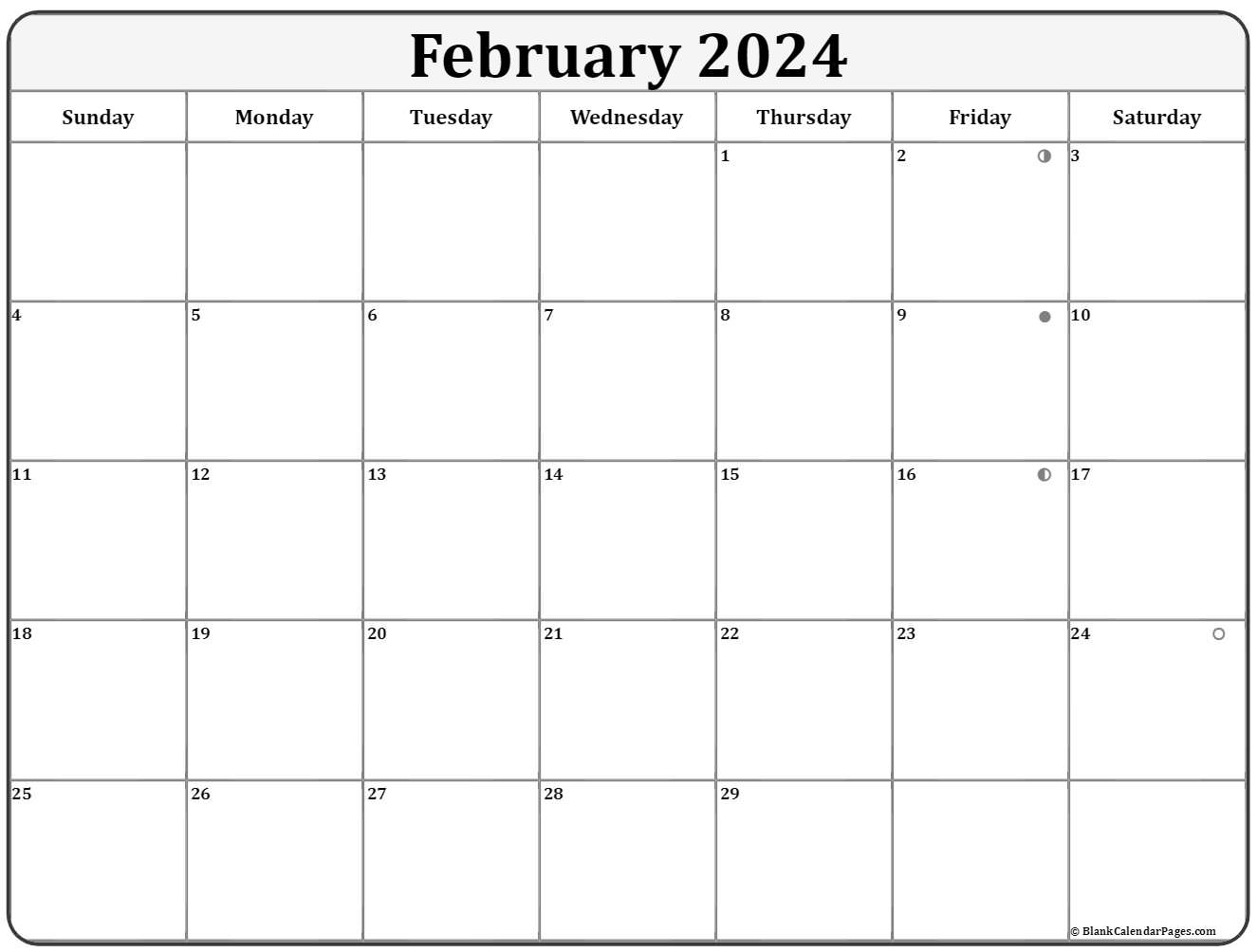 February 2021 Lunar Calendar | Moon Phase Calendar