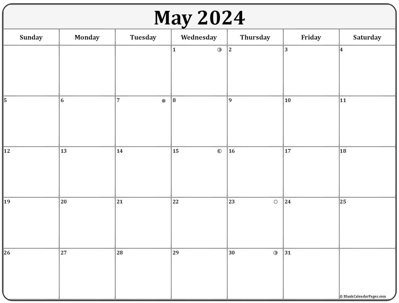 May 2021 Lunar Calendar | Moon Phase Calendar