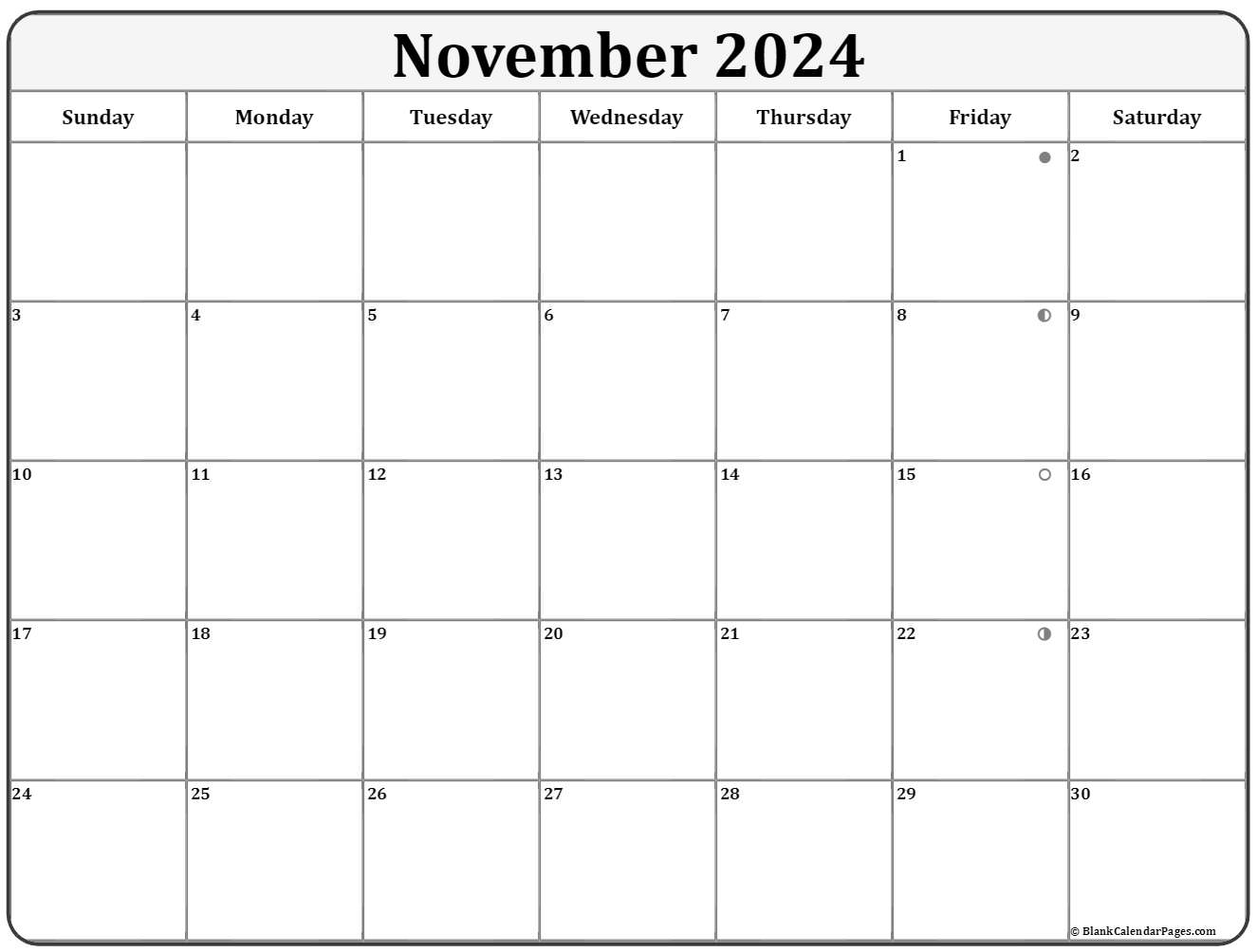 November 2024 Lunar Calendar Moon Phase Calendar