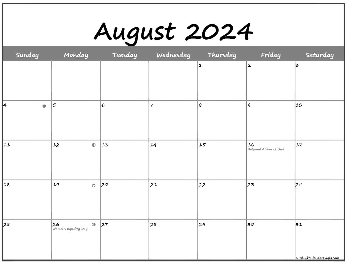 August 2021 Lunar Calendar | Moon Phase Calendar