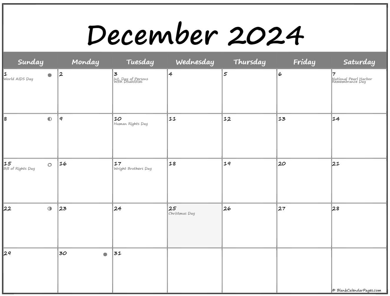 December 2024 Lunar Calendar Moon Phase Calendar