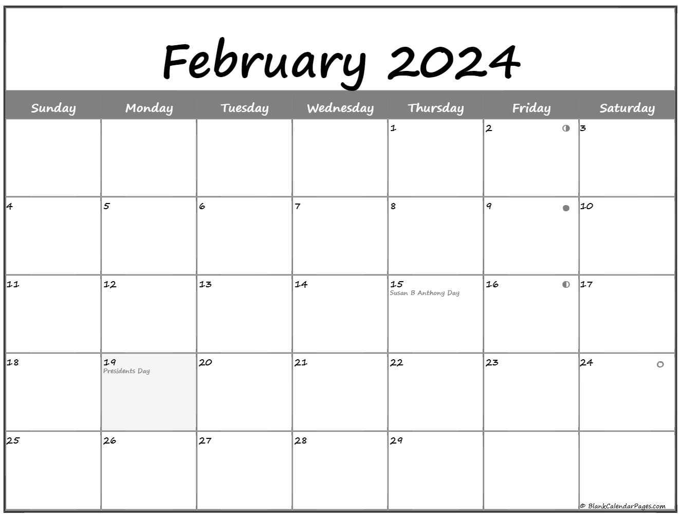 February 2021 Lunar Calendar | Moon Phase Calendar