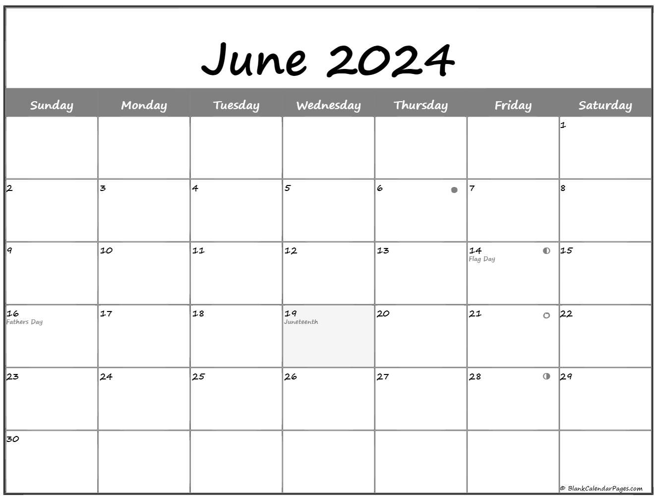 June 2020 Lunar Calendar