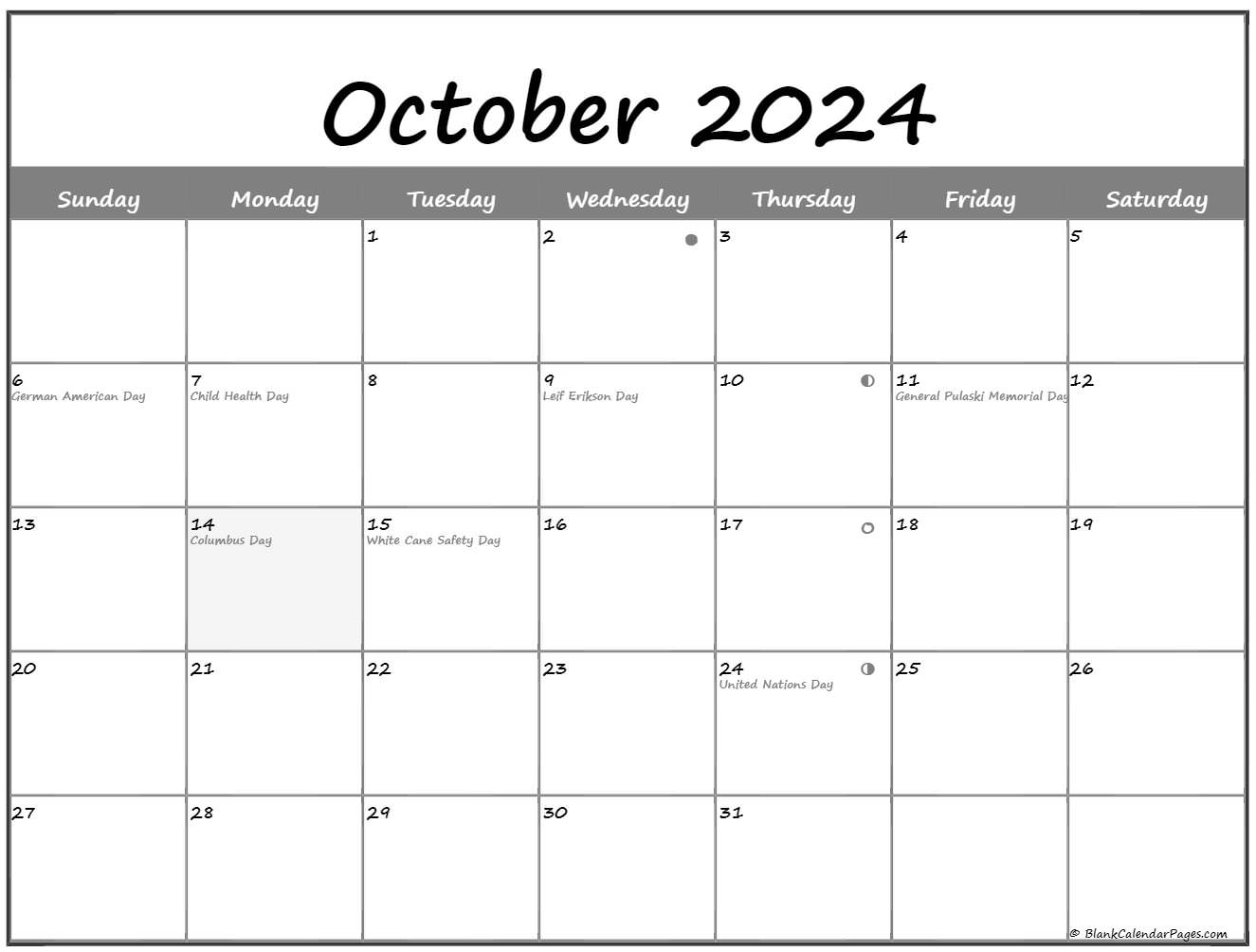October 2018 Lunar Calendar Moon Phase Calendar