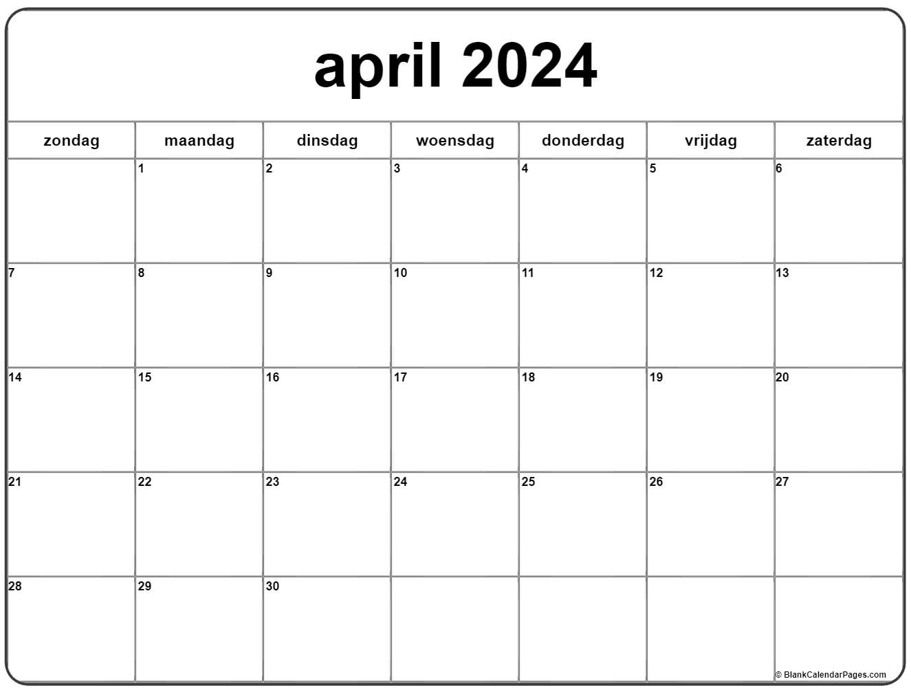 April 2023 Kalender Nl1 