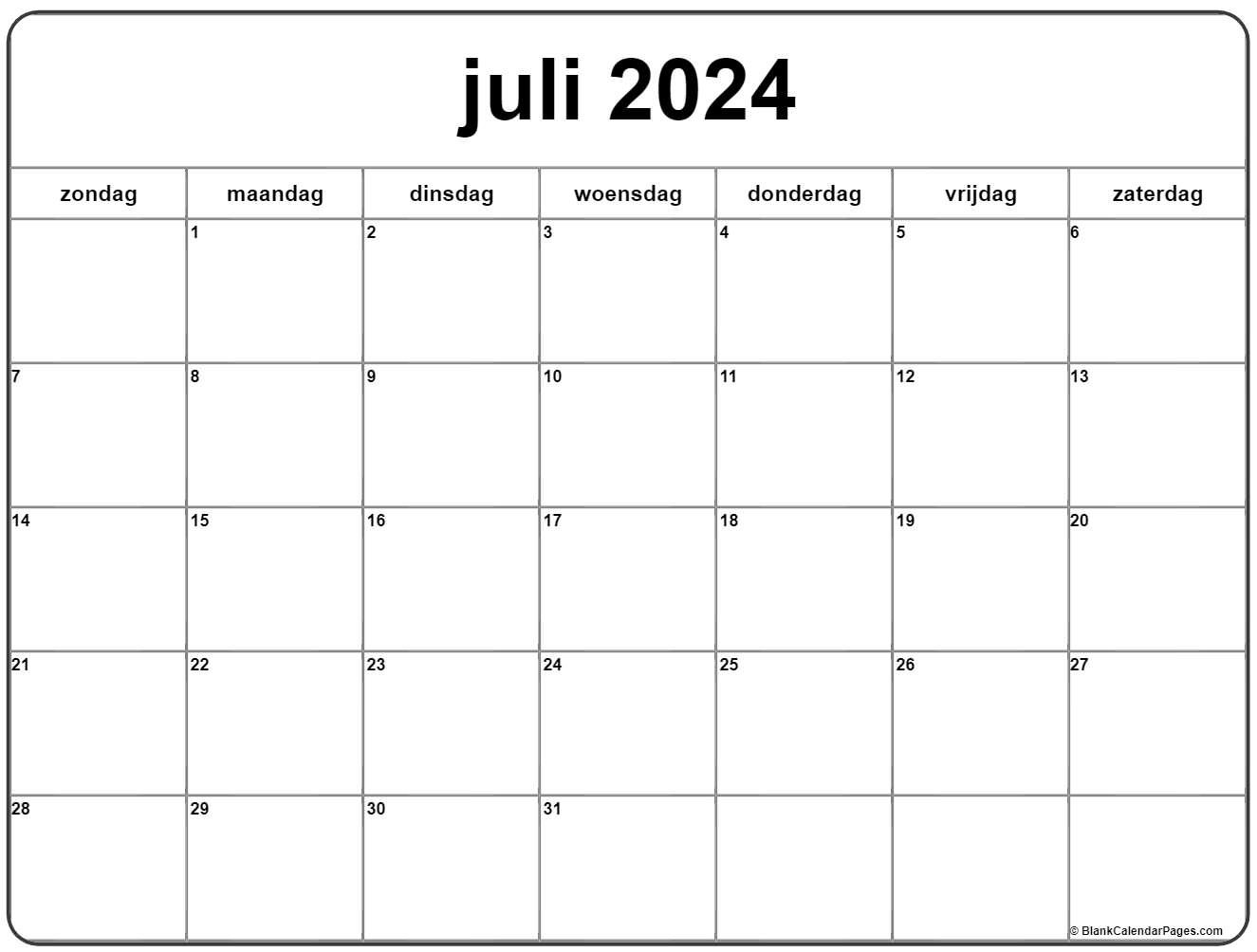 Discreet verkoopplan hoofd juli 2021 kalender Nederlandse | Kalender juli