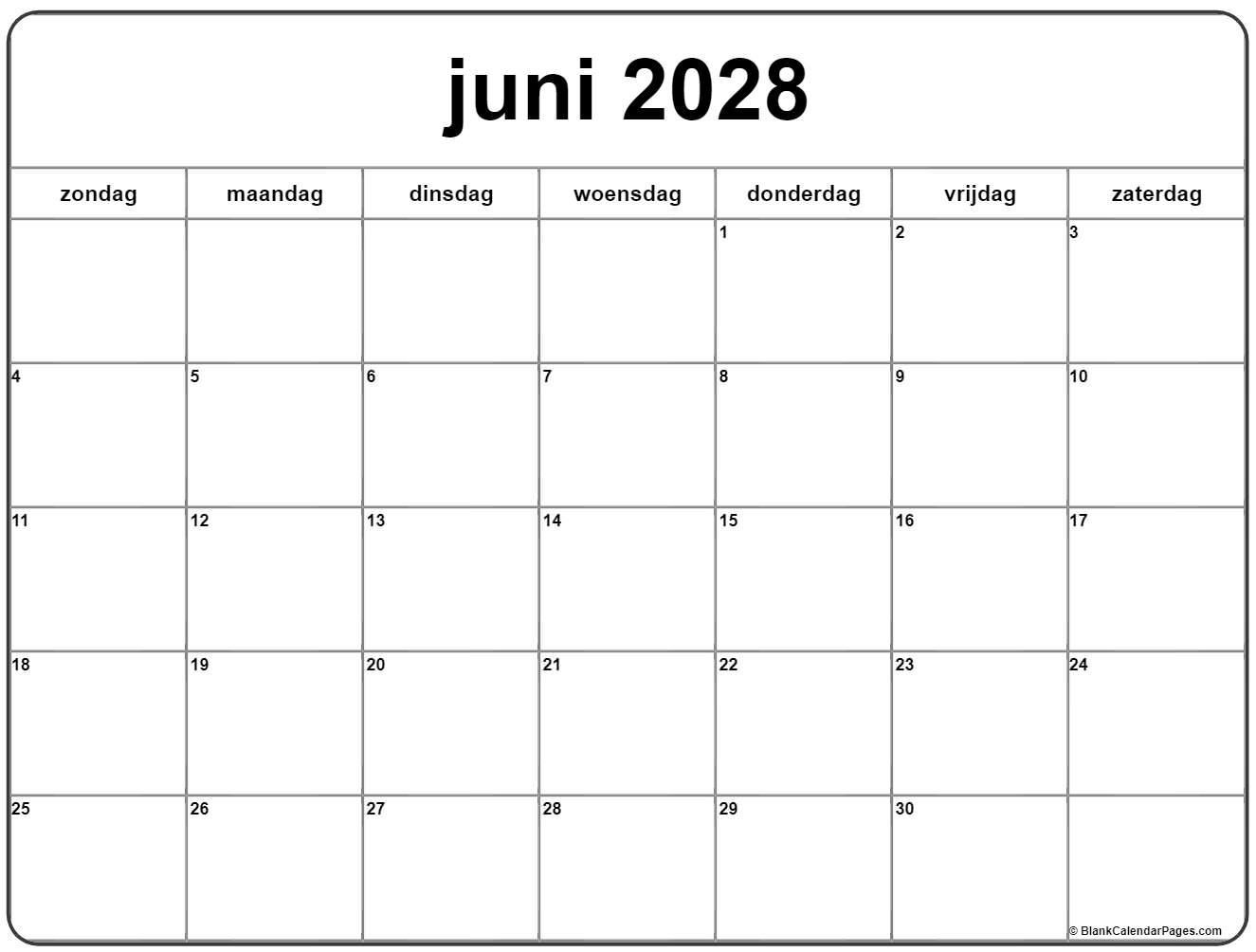 juni 2028 calendario