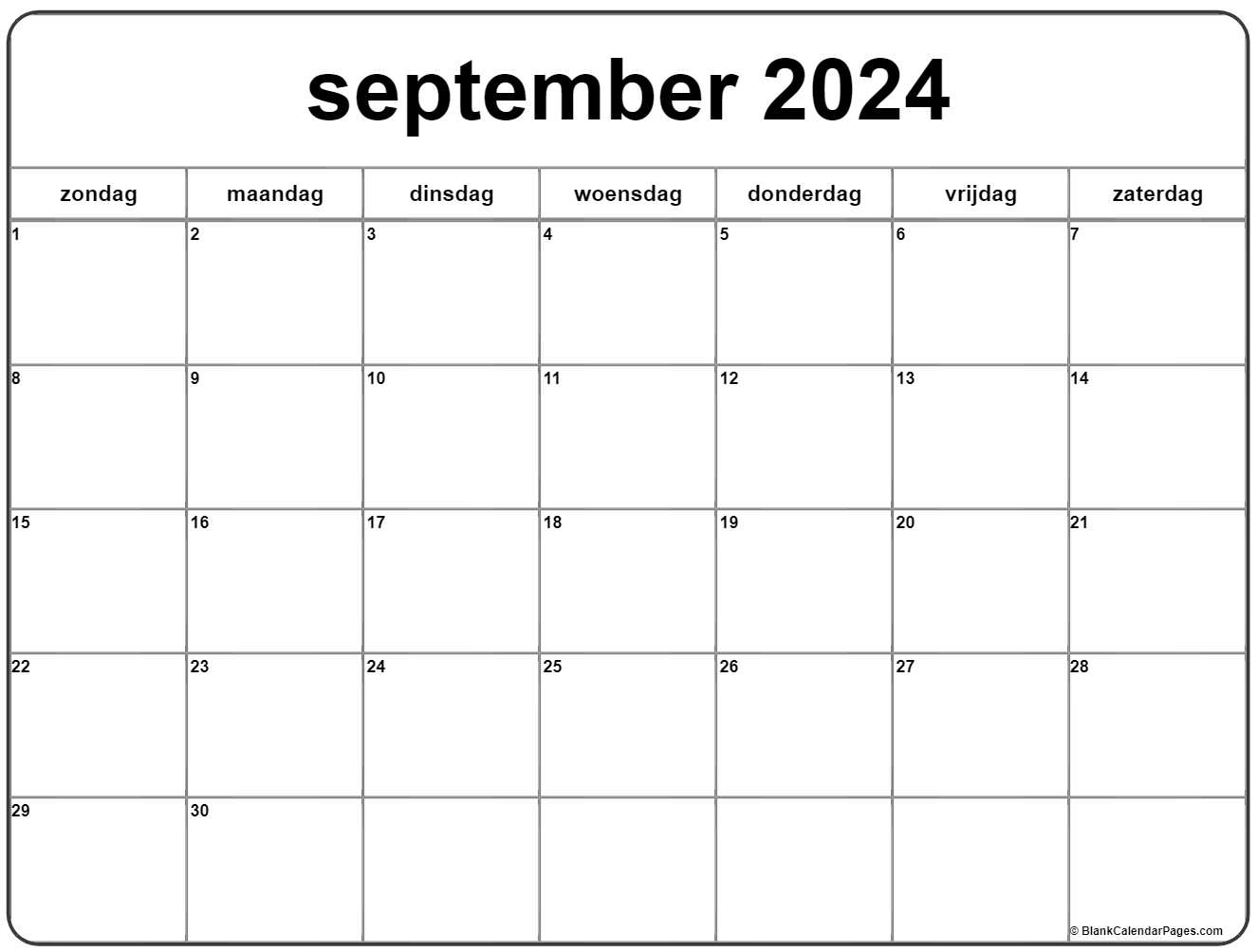 Inspecteur omverwerping Omtrek september 2022 kalender Nederlandse | Kalender september