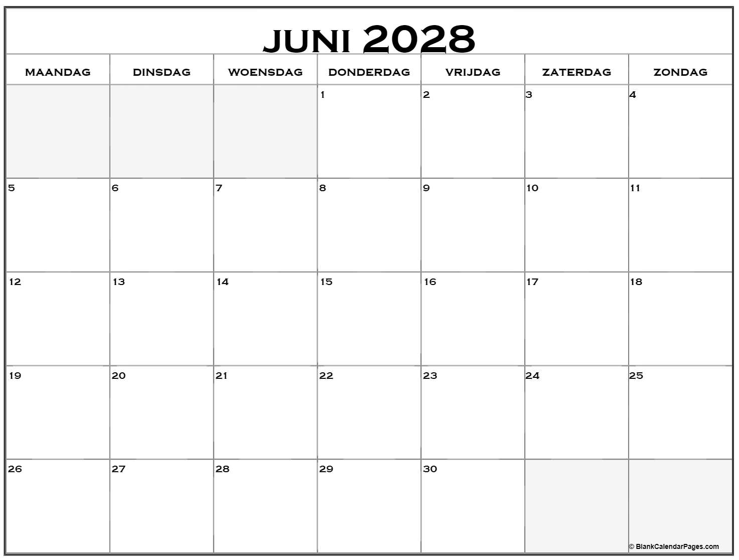 juni 2028 calendario