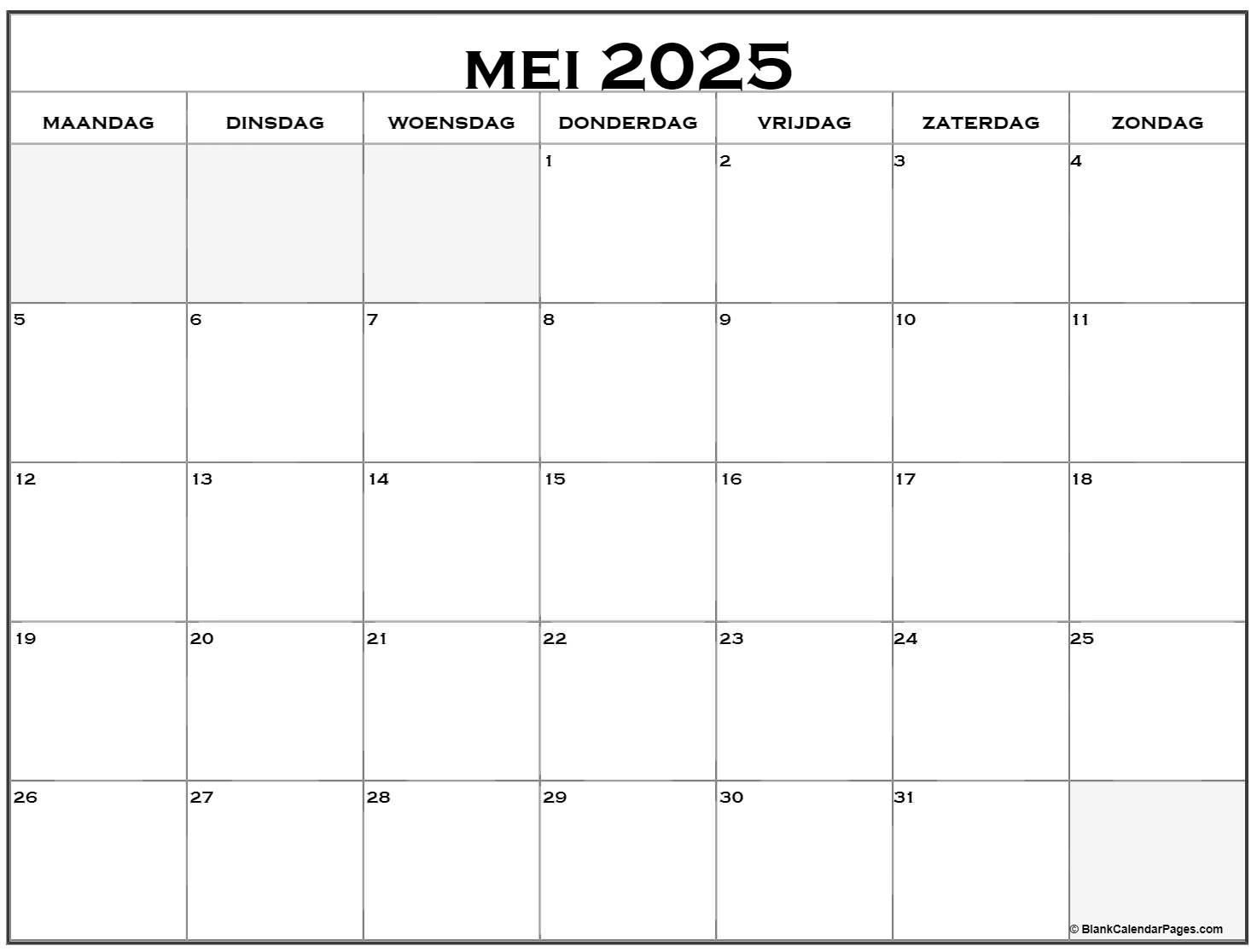 Kalender Bulan Mei 2025 