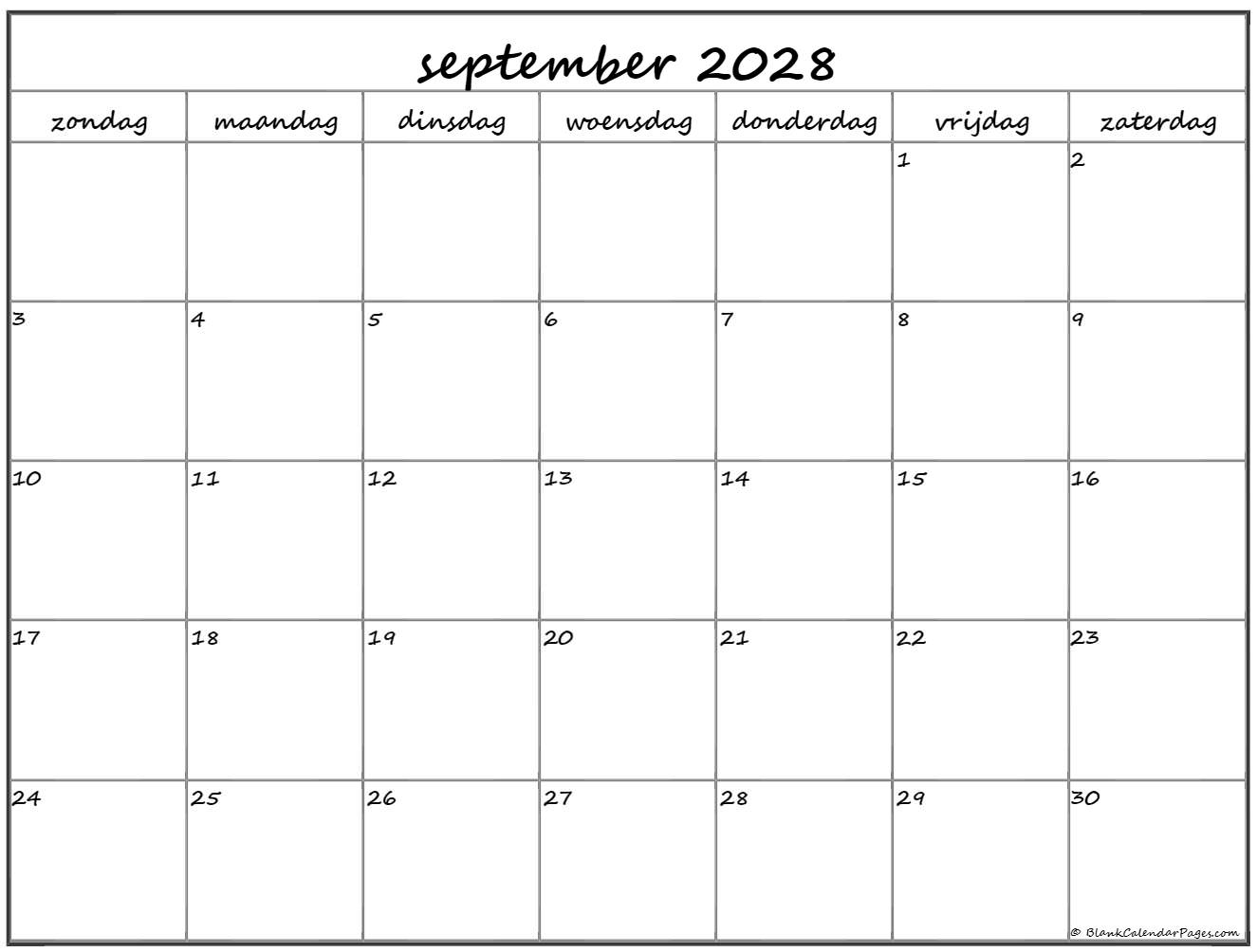 september 2028 calendario