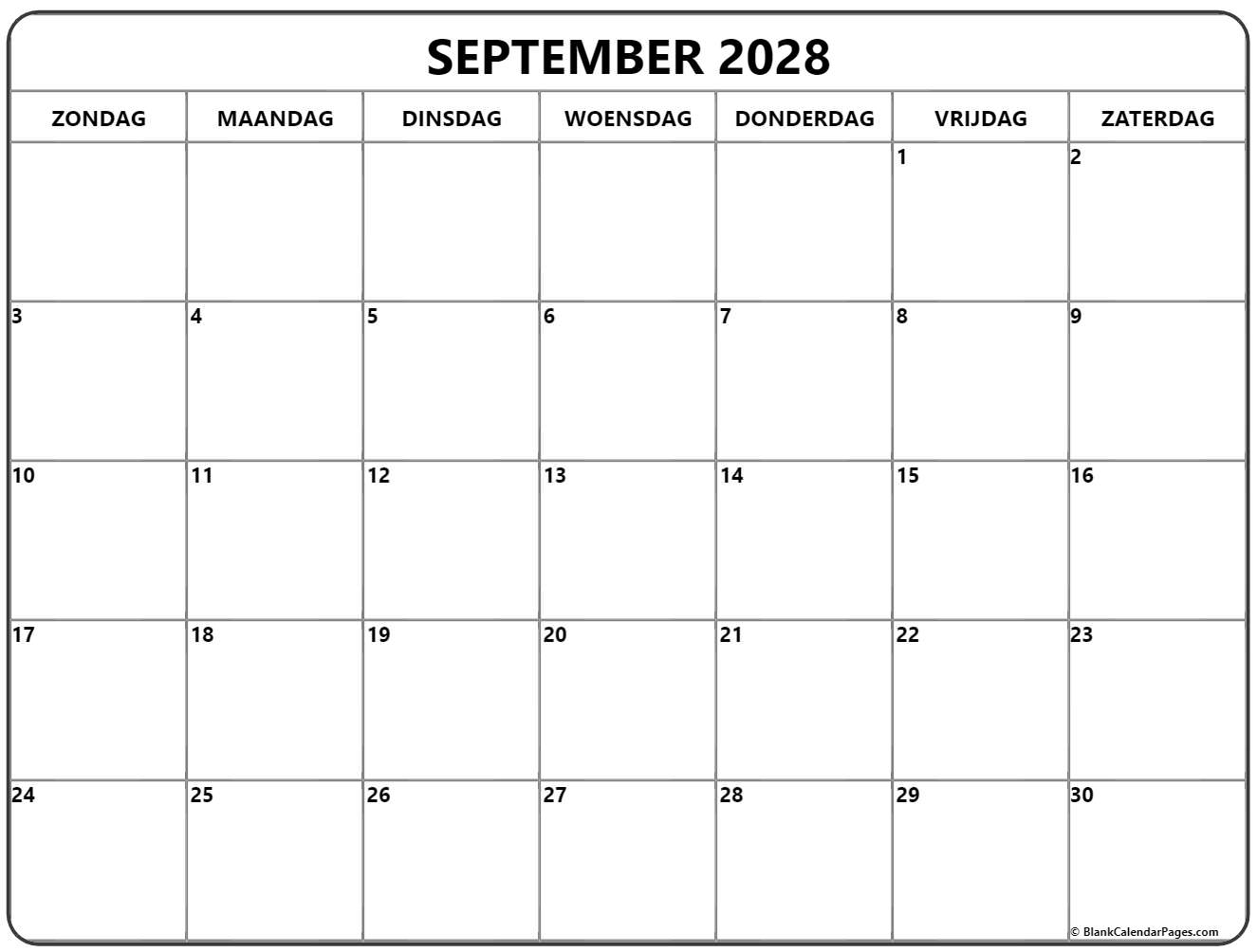 september 2028 calendario