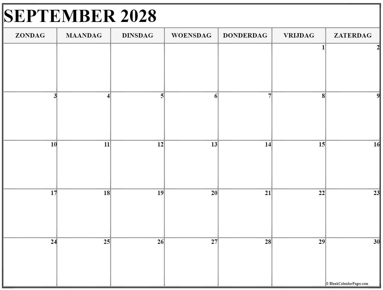 september 2028 calendario