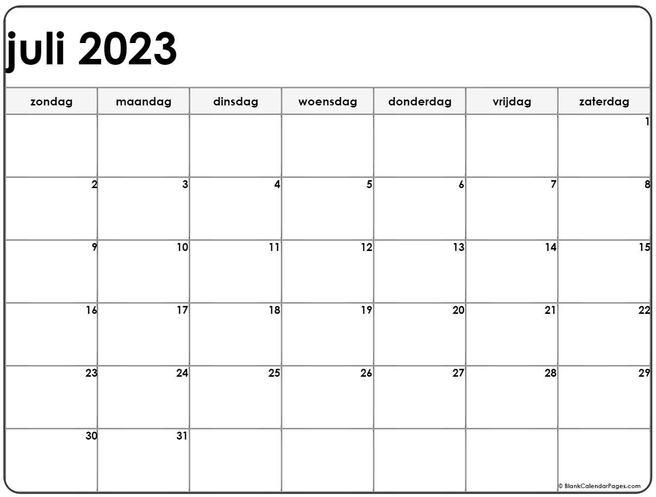 juli 2023 kalender | Kalender juli