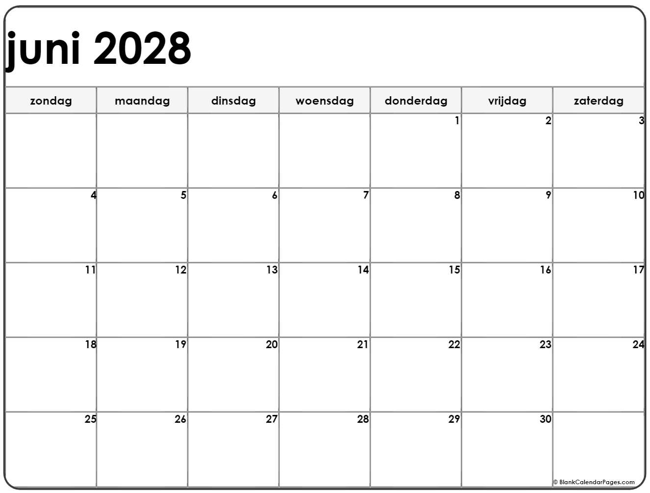 juni 2028 calendario