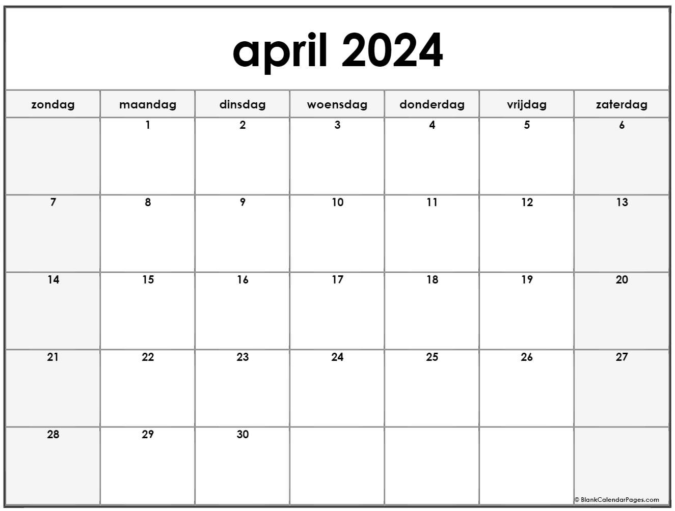 Heel pion Pacifische eilanden april 2023 kalender Nederlandse | Kalender april