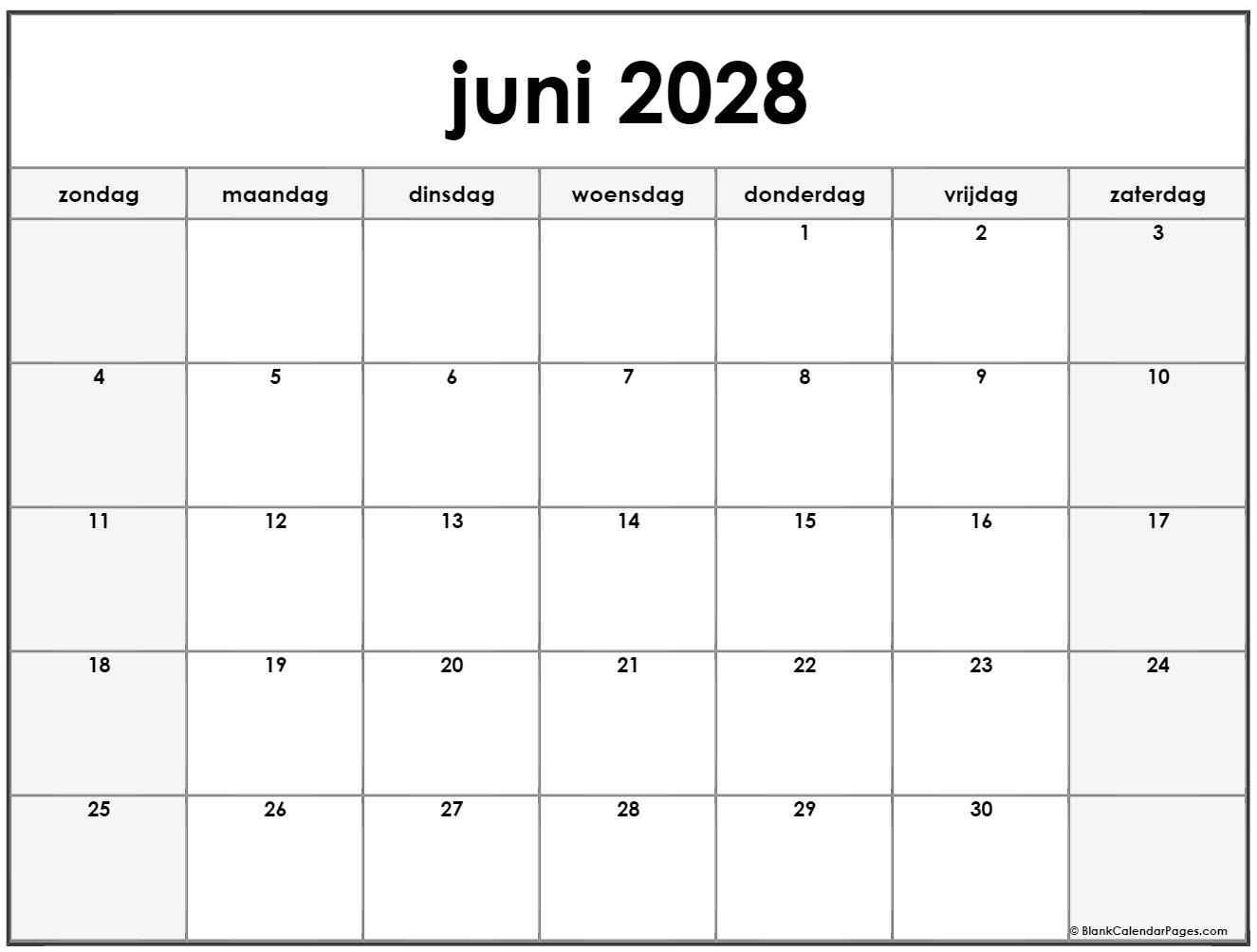 juni 2028 calendario