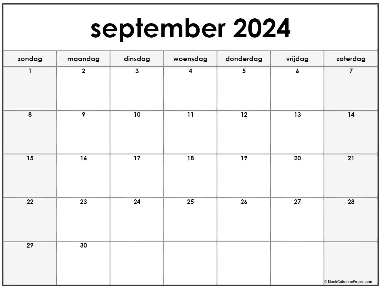 Inspecteur omverwerping Omtrek september 2022 kalender Nederlandse | Kalender september